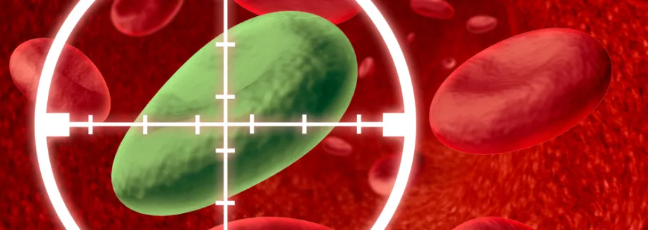 Graphic image of virus in crosshairs.